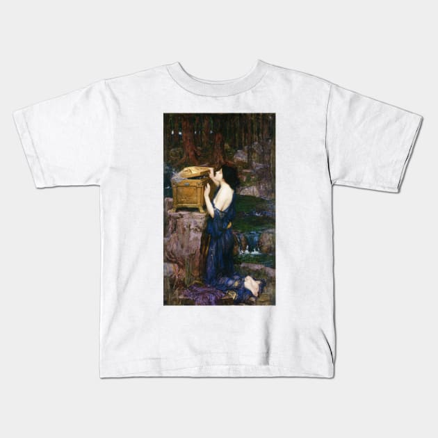 Pandora, John William Waterhouse 1896 Kids T-Shirt by immortalpeaches